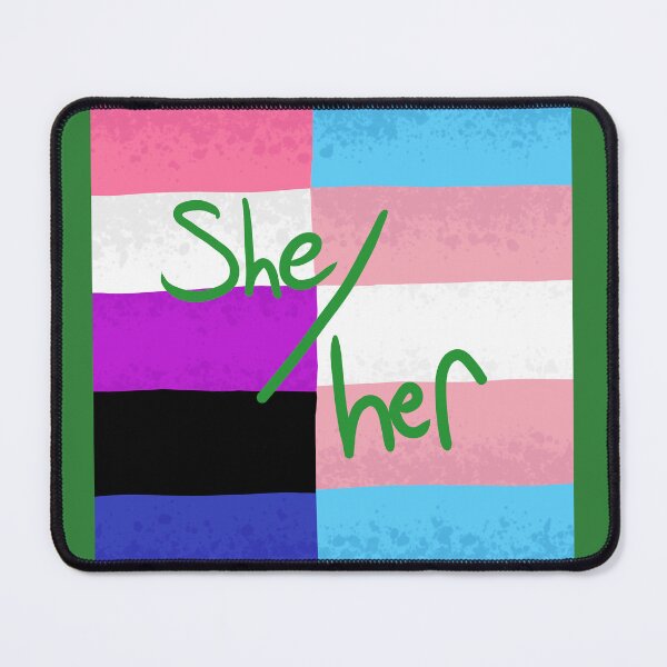 Item preview, Genderfluid Transgender Trans Nonbinary Pride Flag Mashup She/her Pronouns designed and sold by Spell-the-Bee.