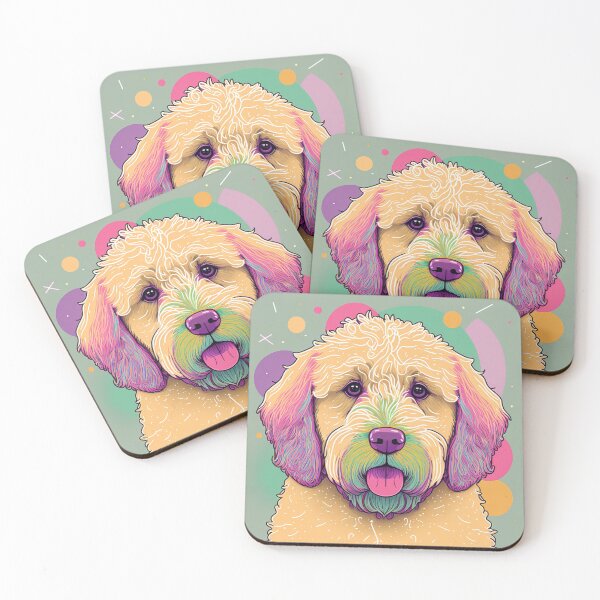 Item preview, A close up of a goldendoodle designed and sold by Warehouse46.