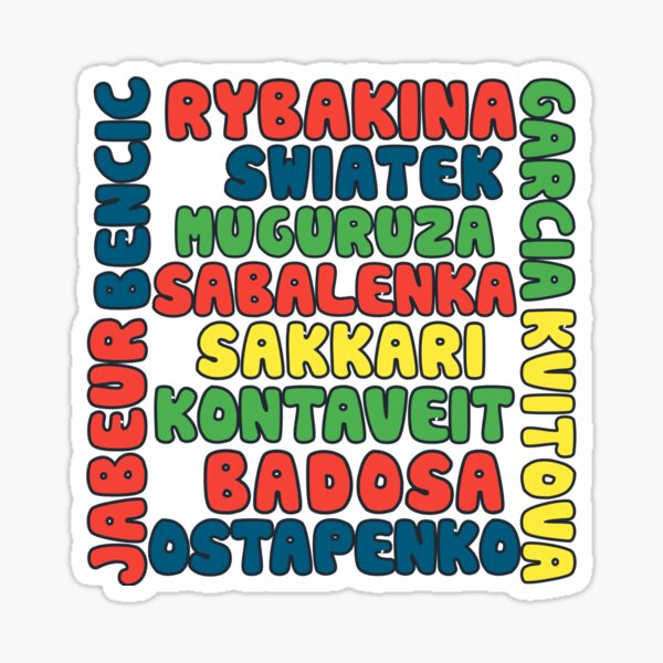 "Rybakina and friends " Sticker for Sale by AissTee | Redbubble