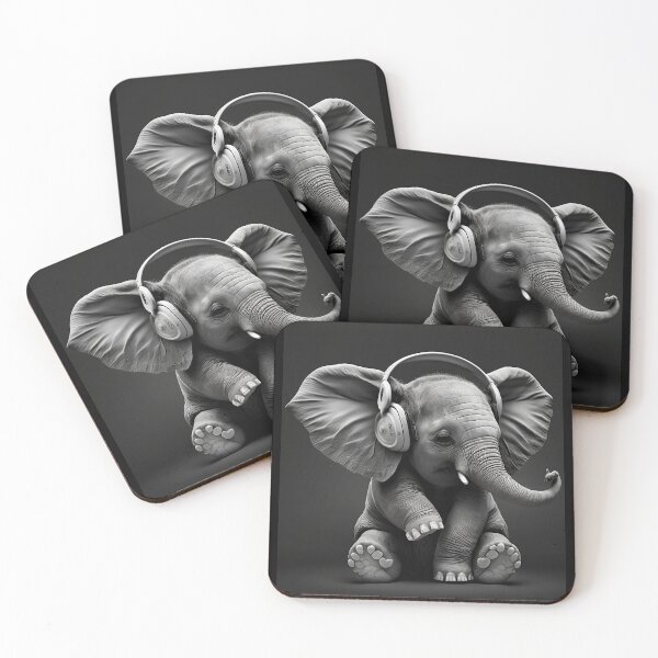 Artikelvorschau, elephant wearing headphones entworfen und verkauft von Rays84.
