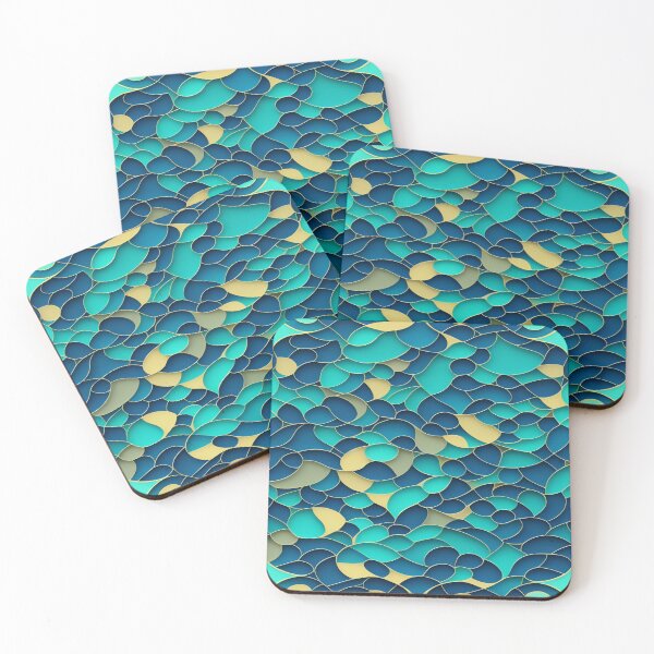 Item preview, Abstract Mosaic Turquoise and Yellow  designed and sold by calibrit.
