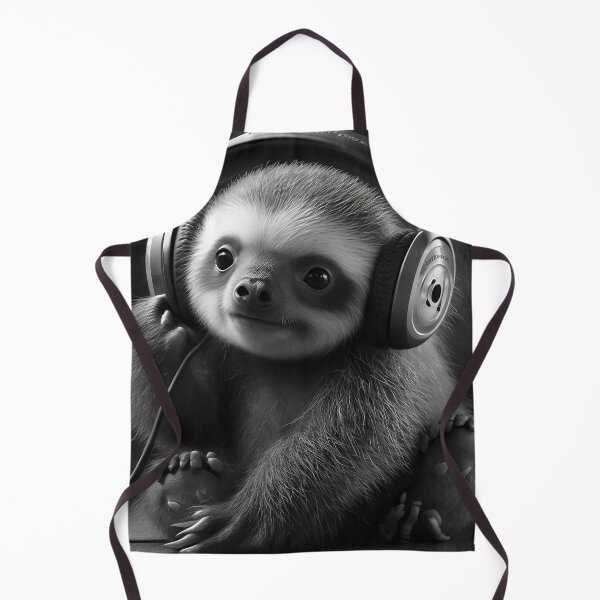 Item preview, Sloth wearing headphones designed and sold by Rays84.