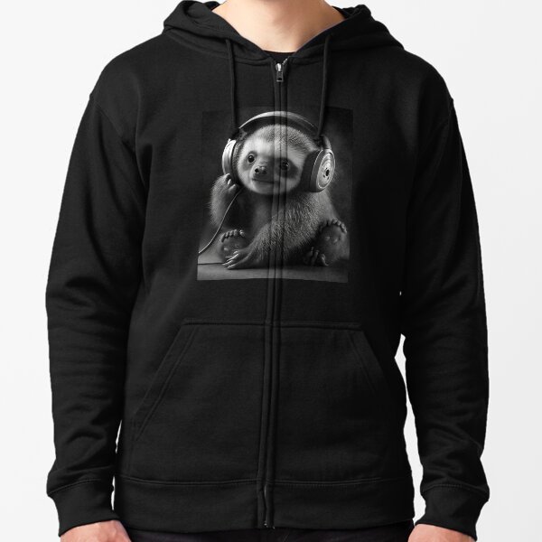 Item preview, Sloth wearing headphones designed and sold by Rays84.