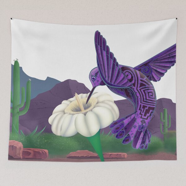 Item preview, Hummingbird and the Saguaro flower designed and sold by Caummon Thread.