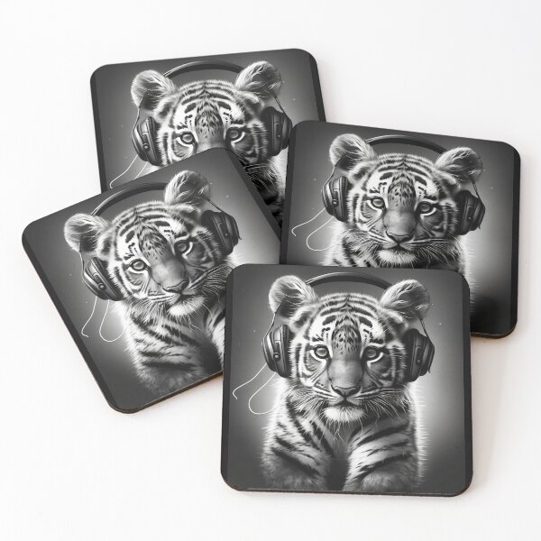Item preview, Tiger wearing headphones designed and sold by Rays84.