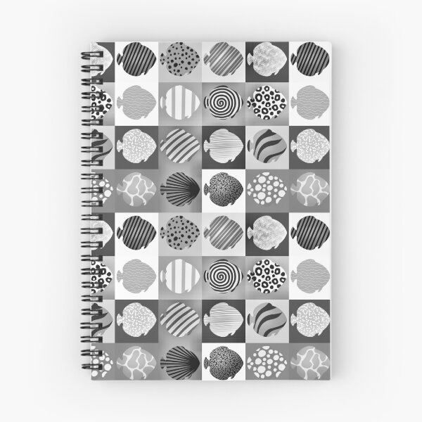 Item preview, Beachy black and white tropical fish pattern  designed and sold by PetleyPatterns.