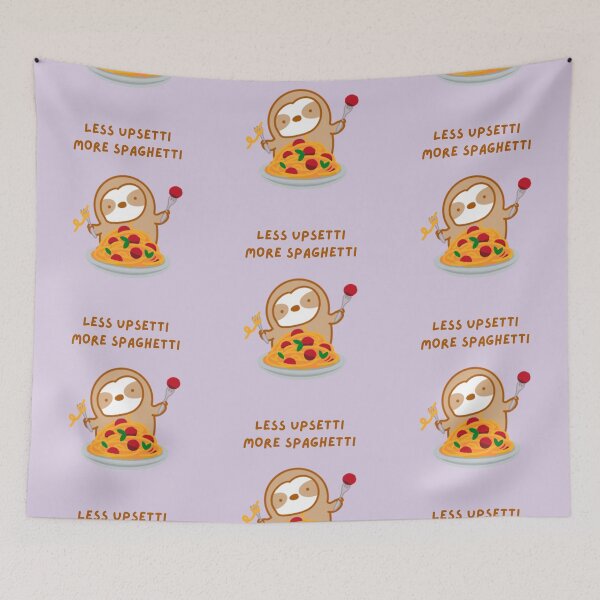 Item preview, Less Upsetti More Spaghetti Pasta Sloth designed and sold by theslothinme.