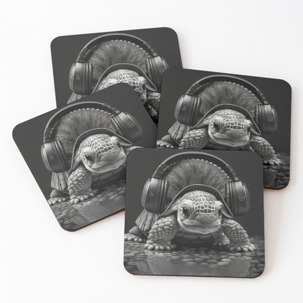 Item preview, Turtle wearing headphones designed and sold by Rays84.