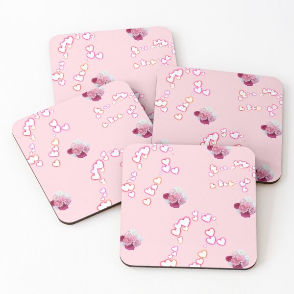 Item preview, Pink glowing hearts with pink roses abstract seemless pattern.  designed and sold by BrightestArt.