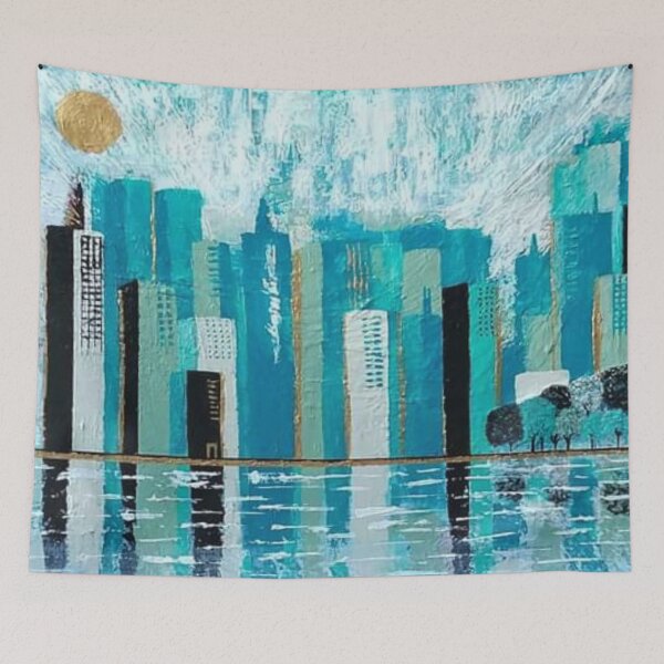 Item preview, Abstract City Original Painting  designed and sold by RagWeasel.