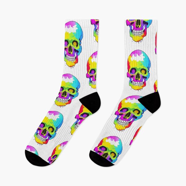 Item preview, colorful skull in white background designed and sold by anamwp.