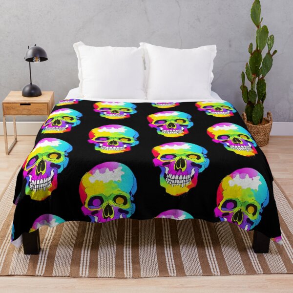 Item preview, colorful skull in white background designed and sold by anamwp.