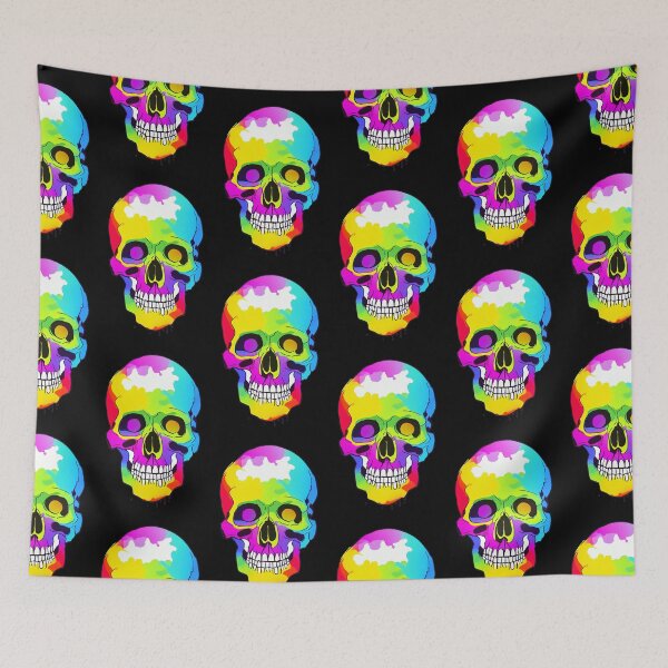 Item preview, colorful skull in white background designed and sold by anamwp.