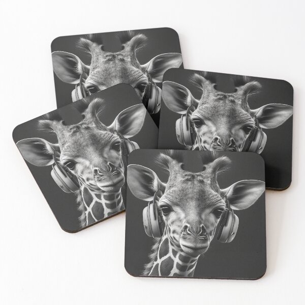 Artikelvorschau, Giraffe wearing headphones entworfen und verkauft von Rays84.