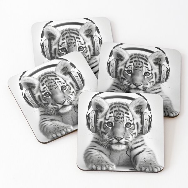 Item preview, Tiger wearing headphones designed and sold by Rays84.