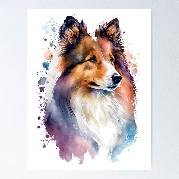 Item preview, Colorful Shetland Sheepdog Watercolor Art designed and sold by doglovershirts.