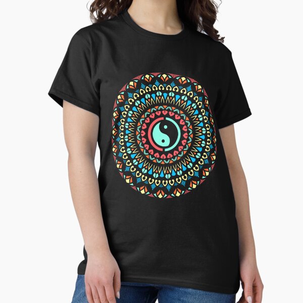 Mandala With Ying Yang symbol Classic T-Shirt