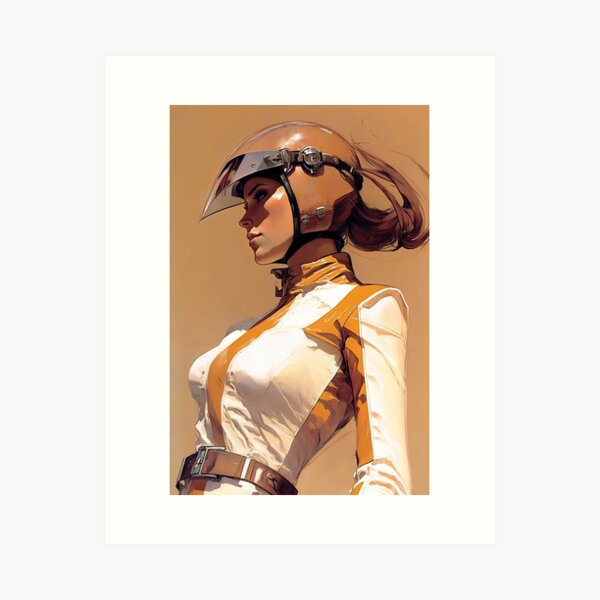 Vintage racecar driver Art Print