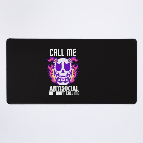 Item preview, Call me Antisocial But don’t Call me Introvert Skull Typography Quote designed and sold by thedazzlingmonk.