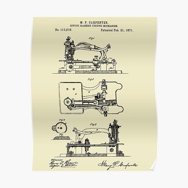 "Sewing Machine feeding mechanism Mary Carpenter" Poster by