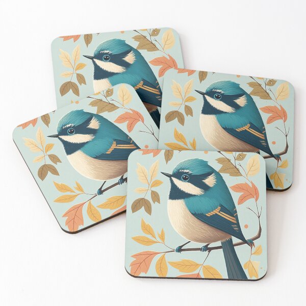 Item preview, Whimsical and Playful blue Bird on Branch designed and sold by AstraNovaStudio.
