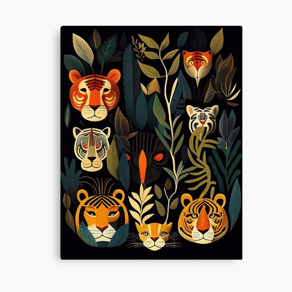 Jungle Cat Print Canvas Print