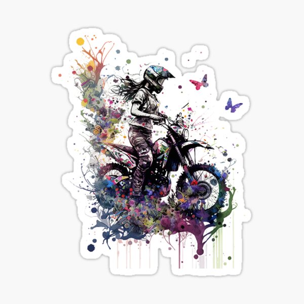 Item preview, Motocross Girl with Flowers and Butterflies T-Shirt designed and sold by T3goods.