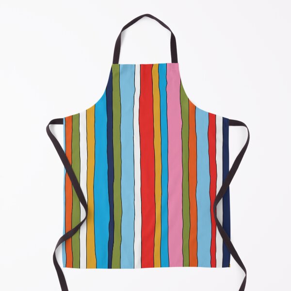 Item preview, Colorful Retro Modern Pop Stripes Lined Pattern Vertical Blue Mustard Olive Red Pink designed and sold by kierkegaard.