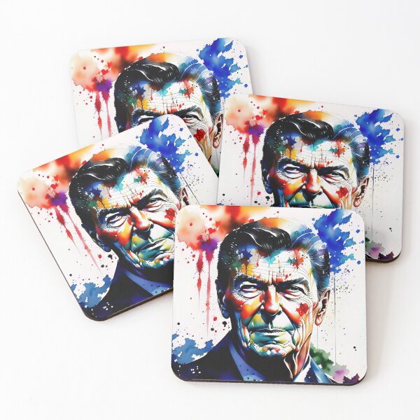 Item preview, Ronald Reagan portrait in watercolor designed and sold by IkonixArt.