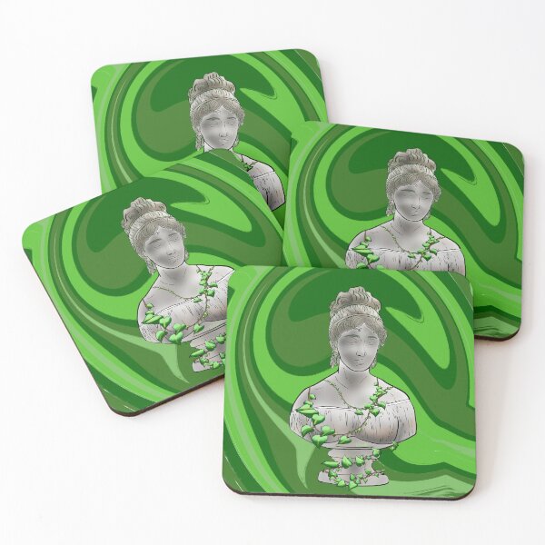 Item preview, Greek Goddess Statue Bust with Vines Print (green) designed and sold by delliesdoodles.