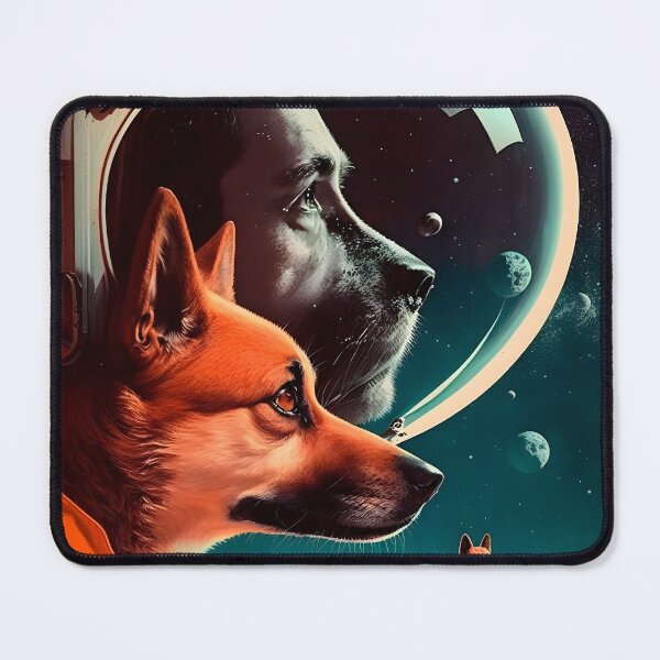 Item preview, Space Conquest - Astronauts Man & Dog Fantastic Retro designed and sold by AIWanderer.
