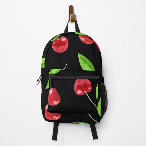 Item preview, Cherry with leaves - pattern on black designed and sold by JaReVa.