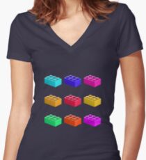 Warhol Toy Bricks Women's Fitted V-Neck T-Shirt