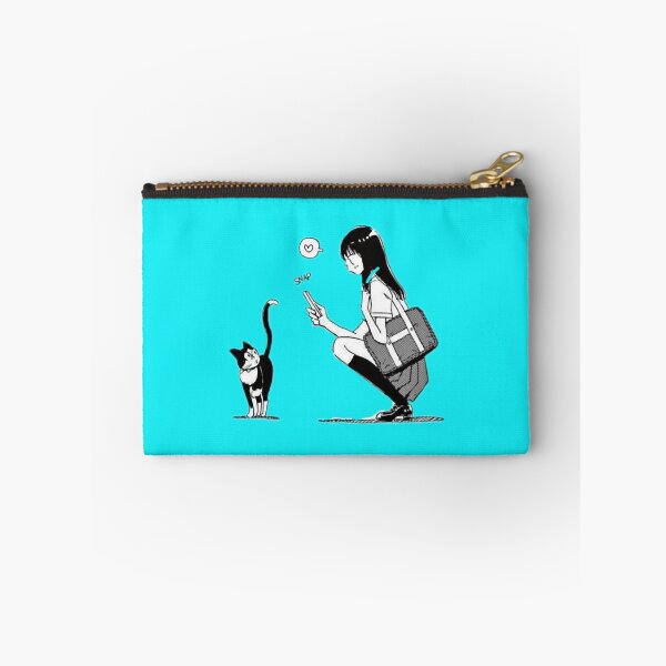 Item preview, Cat and black white anime girl japanese with flowers next to what designed and sold by MONSTOY.