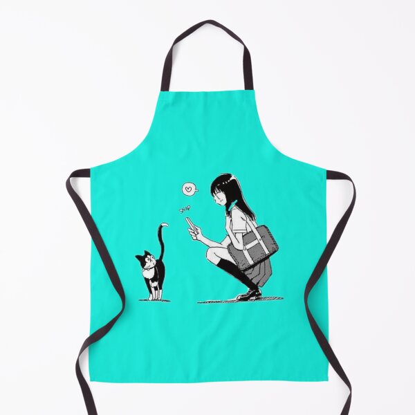 Item preview, Cat and black white anime girl japanese with flowers next to what designed and sold by MONSTOY.