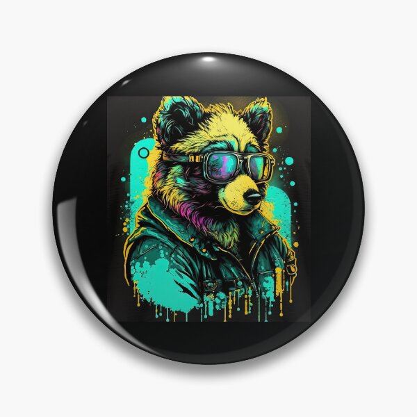 Item preview, Retrowave Malinois Panda Bear with Glasses designed and sold by WilWestGirlz.