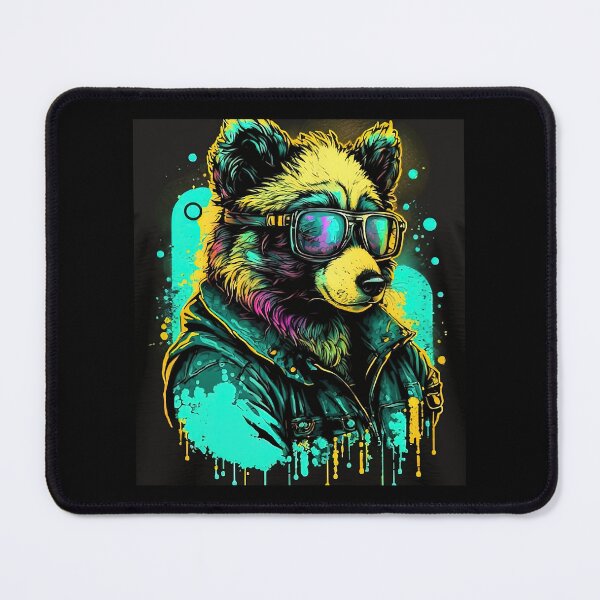 Item preview, Retrowave Malinois Panda Bear with Glasses designed and sold by WilWestGirlz.