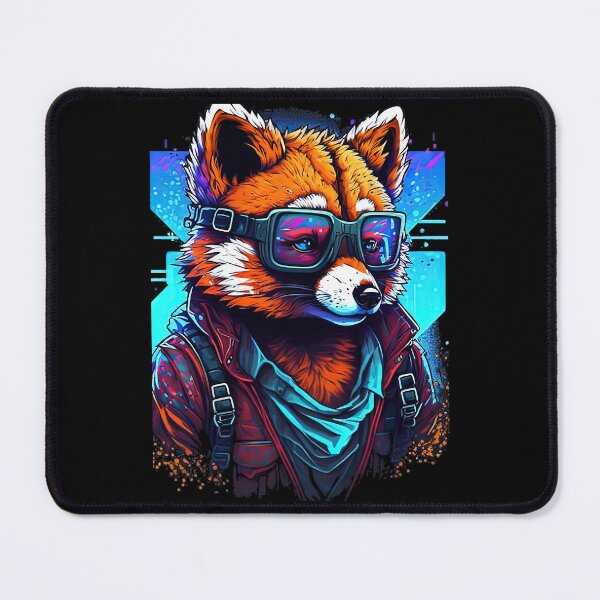Item preview, Retrowave Malinois Red Panda with Glasses designed and sold by WilWestGirlz.