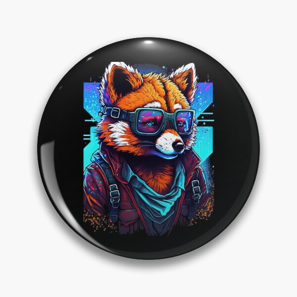 Item preview, Retrowave Malinois Red Panda with Glasses designed and sold by WilWestGirlz.