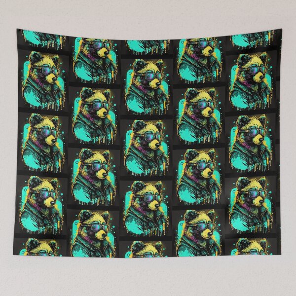 Item preview, Retrowave Malinois Panda Bear with Glasses designed and sold by WilWestGirlz.