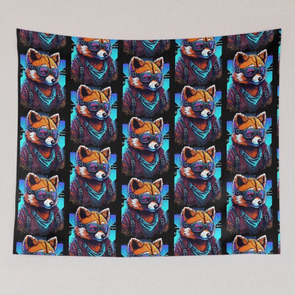 Item preview, Retrowave Malinois Red Panda with Glasses designed and sold by WilWestGirlz.