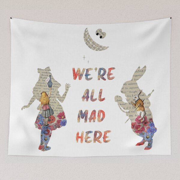 Item preview, Vintage Alice in Wonderland Silhouette Art - We're All Mad Here designed and sold by maryedenoa.