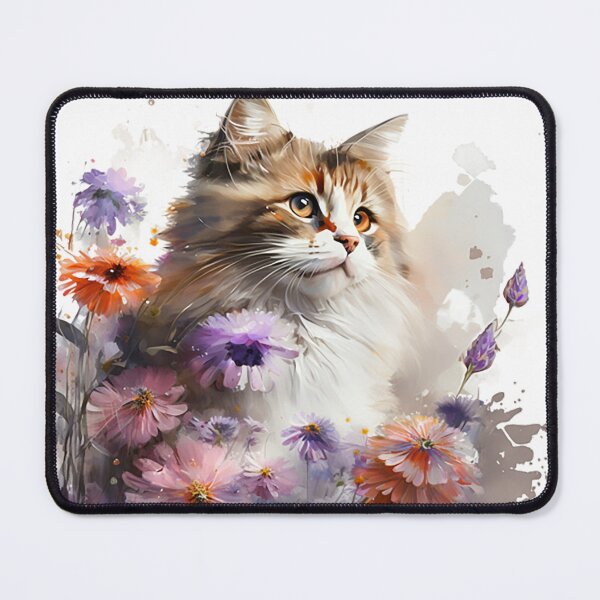 Item preview, CAT AND FLOWERS oil painting designed and sold by Lobory.