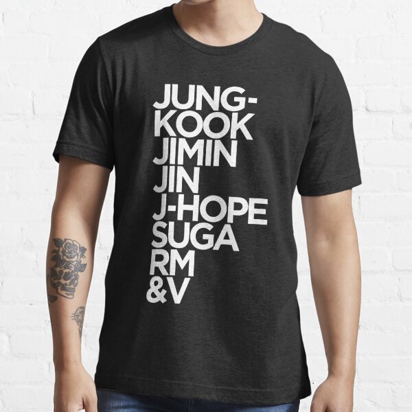 BTS] BTS LARGE T-SHIRT WHITE, RM, JIN, SUGA, J-HOPE, JIMIN, V AND JUNG KOOK