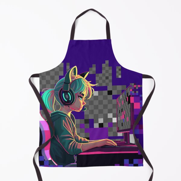 Item preview, Girl programmer with a cat ears headset designed and sold by Ekaterina Glazkova.