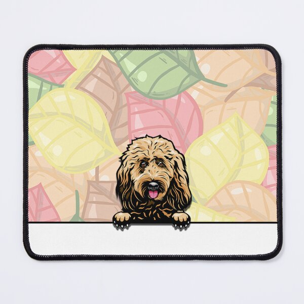 Item preview, Cute Goldendoodle peeking dog designed and sold by TheresPawprints.