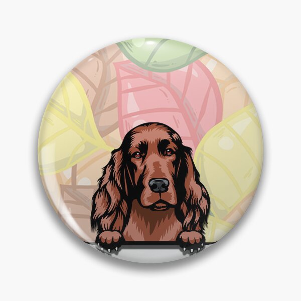 Item preview, Cute Irish Setter peeking dog designed and sold by TheresPawprints.