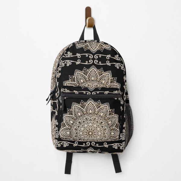 Item preview, Black and Golden Beige Luxury Mandala Floral Pattern designed and sold by SoccaTamam.