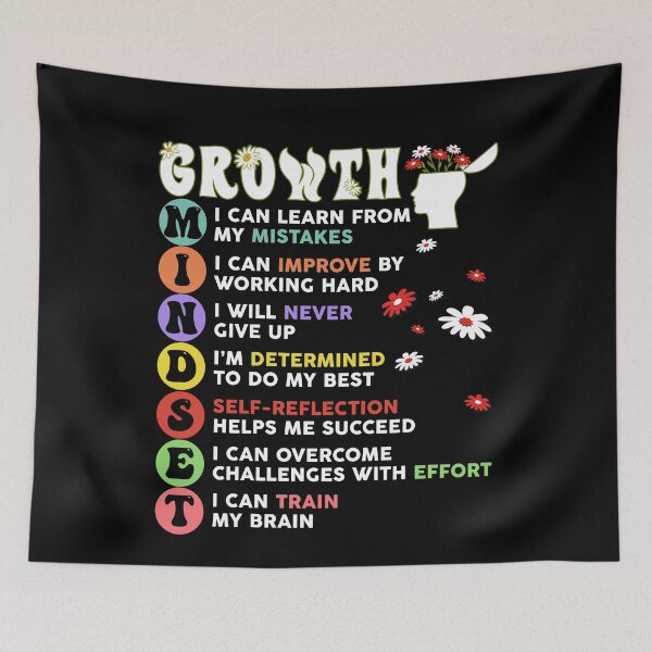 Item preview, Growth Mindset Flower Bouquet Motivation Quote Groovy Style designed and sold by Ngan-Jasmine.