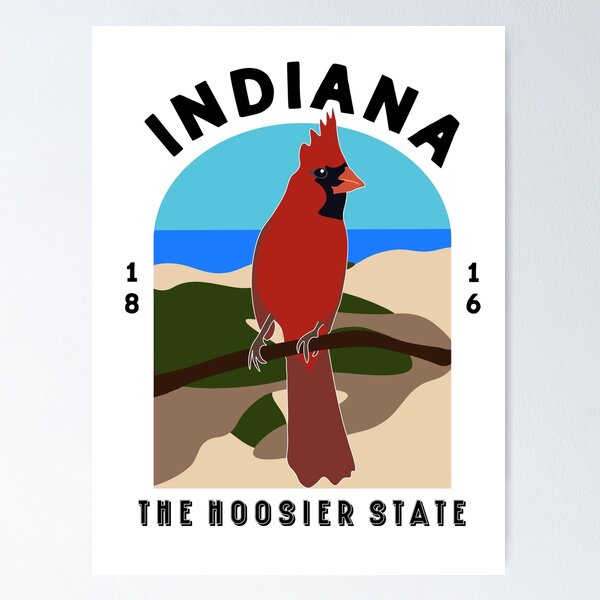 Item preview, Minimal Indiana The Hoosier State | Northern Cardinal | Indiana Dunes National Park  designed and sold by 18pm.
